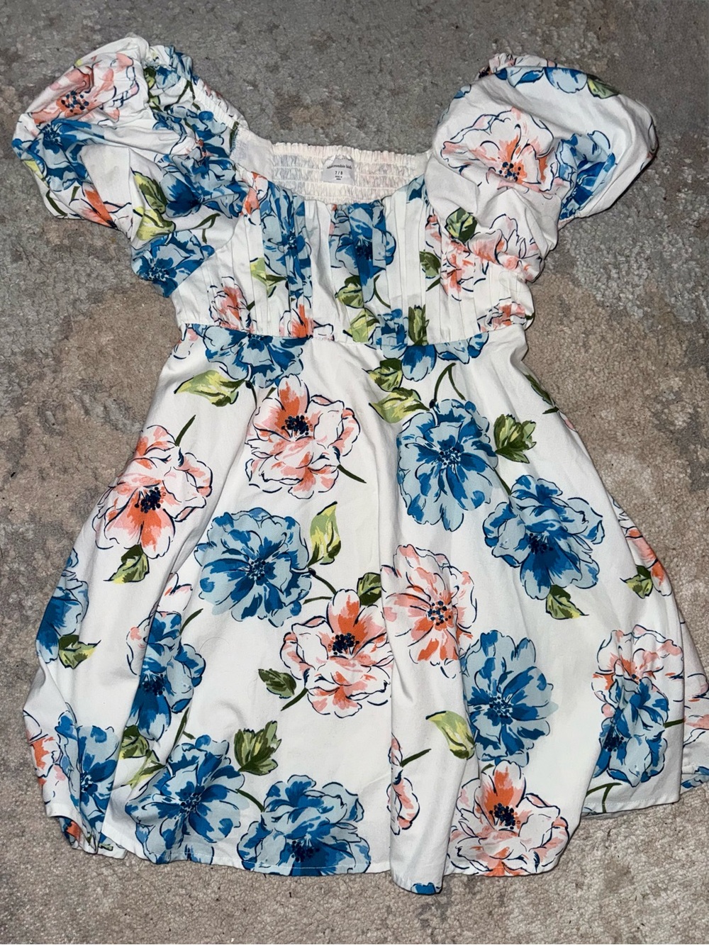 Abercrombie & Fitch Emerson puff sleeve mini dress white with florals